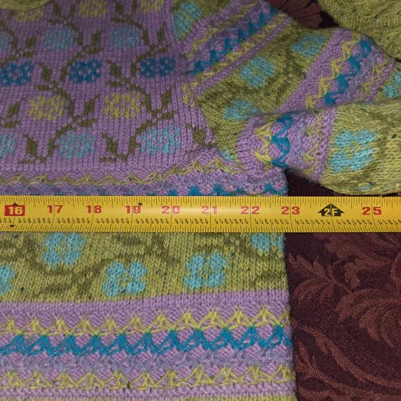 Oilily Green Lavender Wool Blend Cardigan Women's XL - Picture 6 of 8